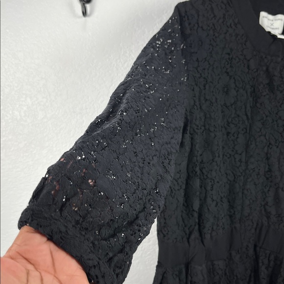 LANE BRYANT GIRL WITH CURVES DRESS LONG SLEEVE BLACK FLORAL LACE BUTTON FRONT 24 - Picture 6 of 10